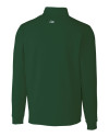 South Florida Bulls Swinging Rocky Cutter & Buck Traverse Stretch Eco Quarter Zip Mens Pullover Hunter Green Mannequin Back Thumbnail Image