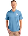 Milwaukee Brewers Mono Cutter & Buck Prospect Eco Textured Stretch Recycled Mens Big & Tall Polo Atlas Light Blue Front Thumbnail Image