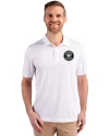 View image 13: Houston Astros Monochromatic Cutter & Buck Prospect Epic Confidence Recycled Textured Stretch Mens Big & Tall Polo White Front