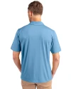 Kansas City Royals Mono Cutter & Buck Prospect Eco Textured Stretch Recycled Mens Big & Tall Polo Atlas Light Blue Back Thumbnail Image
