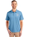 San Diego Padres Mono Cutter & Buck Prospect Eco Textured Stretch Recycled Mens Big & Tall Polo Atlas Light Blue Front Thumbnail Image