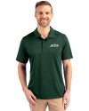 New York Jets Cutter & Buck Prospect Eco Textured Stretch Recycled Mens Big & Tall Polo Hunter Green Front Thumbnail Image
