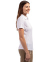 Los Angeles Angels Mono Cutter & Buck Prospect Eco Textured Stretch Recycled Womens Short Sleeve Polo White Side Thumbnail Image
