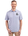 Boston Red Sox Mono Cutter & Buck Virtue Eco Pique Botanical Print Recycled Mens Polo Hyacinth Front Thumbnail Image