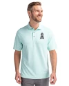 Los Angeles Angels Mono Cutter & Buck Virtue Eco Pique Botanical Print Recycled Mens Polo Fresh Mint Front Thumbnail Image