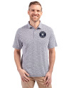 View image 13: Houston Astros Monochromatic Cutter & Buck Virtue Recycled Botanical Print Featherlight Pique Mens  Polo Navy Blue Front
