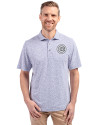 Chicago Cubs Mono Cutter & Buck Virtue Eco Pique Botanical Print Recycled Mens Polo Hyacinth Front Thumbnail Image