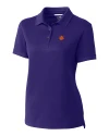 Clemson Tigers Cutter & Buck Advantage Eco Tri-Blend Pique Womens Polo College Purple Mannequin Thumbnail Image