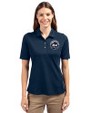 View image 13: New York Mets Monochromatic Cutter & Buck Virtue Recycled Featherlight Pique Womens Polo Navy Blue Front