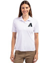 Arizona Diamondbacks Mono Cutter & Buck Virtue Eco Pique Recycled Womens Polo White Front Thumbnail Image