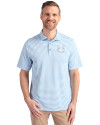 Minnesota Twins Mono Cutter & Buck Virtue Eco Pique Stripe Recycled Mens Polo Atlas Light Blue Front Thumbnail Image