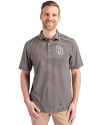 San Diego Padres Mono Cutter & Buck Virtue Eco Pique Stripe Recycled Mens Polo Black Front Thumbnail Image