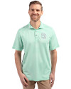 San Diego Padres Mono Cutter & Buck Virtue Eco Pique Stripe Recycled Mens Polo Fresh Mint Front Thumbnail Image