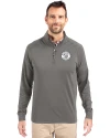 Milwaukee Brewers Mono Cutter & Buck Adapt Eco Knit Stretch Recycled Mens Quarter Zip Pullover Elemental Grey Front Thumbnail Image