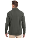 Milwaukee Brewers Mono Cutter & Buck Adapt Eco Knit Stretch Recycled Mens Quarter Zip Pullover Poplar Back Thumbnail Image