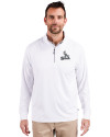 St. Louis Cardinals Mono Cutter & Buck Adapt Eco Knit Stretch Recycled Mens Quarter Zip Pullover White Front Thumbnail Image