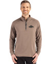 View image 16: San Francisco Giants Monochromatic Cutter & Buck Adapt Recycled Soft Knit Stretch  Mens Quarter Zip Pullover Mushroom Front