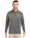 Washington Nationals Mono Cutter & Buck Adapt Eco Knit Stretch Recycled Mens Quarter Zip Pullover Elemental Grey Front Thumbnail Image