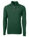 South Florida Bulls Swinging Rocky Cutter & Buck Adapt Eco Knit Stretch Recycled Mens Quarter Zip Pullover Hunter Green Mannequin Thumbnail Image