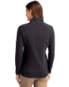 Los Angeles Dodgers Mono Cutter & Buck Adapt Eco Knit Stretch Recycled Womens Half Zip Pullover Black Back Thumbnail Image