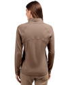 Los Angeles Dodgers Mono Cutter & Buck Adapt Eco Knit Stretch Recycled Womens Half Zip Pullover Mushroom Back Thumbnail Image