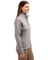 Los Angeles Dodgers Mono Cutter & Buck Adapt Eco Knit Stretch Recycled Womens Half Zip Pullover Polished Medium Gray Side Thumbnail Image