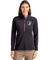 Baltimore Orioles Mono Cutter & Buck Adapt Eco Knit Stretch Recycled Womens Half Zip Pullover Black/Gelato Front Thumbnail Image