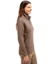 Colorado Rockies Mono Cutter & Buck Adapt Eco Knit Stretch Recycled Womens Half Zip Pullover Mushroom Side Thumbnail Image