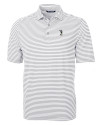 South Florida Bulls Swinging Rocky Cutter & Buck Virtue Eco Pique Stripe Recycled Mens Big and Tall Polo Polished Medium Gray Mannequin Thumbnail Image