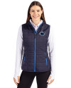 Penn State Nittany Lions Cutter & Buck Rainier PrimaLoft® Womens Eco Insulated Full Zip Puffer Vest Dark Navy Front Thumbnail Image