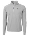South Florida Bulls Swinging Rocky Cutter & Buck Adapt Eco Knit Hybrid Recycled Mens Quarter Zip Polished Medium Gray Mannequin Thumbnail Image