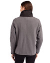 Milwaukee Brewers Mono Cutter & Buck Cascade Eco Fleece Womens Full Zip Jacket Elemental Grey/Black Back Thumbnail Image
