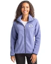 Milwaukee Brewers Mono Cutter & Buck Cascade Eco Fleece Womens Full Zip Jacket Hyacinth/Navy Blue Front Thumbnail Image