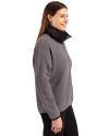 Cleveland Guardians Mono Cutter & Buck Cascade Eco Fleece Womens Full Zip Jacket Elemental Grey/Black Side Thumbnail Image