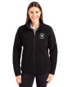 Houston Astro Mono Cutter & Buck Cascade Eco Fleece Womens Full Zip Jacket Black Front Thumbnail Image