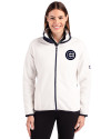 Chicago Cubs Mono Cutter & Buck Cascade Eco Fleece Womens Full Zip Jacket Shell/Navy Blue Front Thumbnail Image