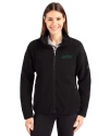 New York Jets Cutter & Buck Cascade Eco Fleece Womens Full Zip Jacket Black Front Thumbnail Image