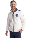 Chicago Cubs Mono Cutter & Buck Cascade Eco Fleece Mens Full Zip Jacket Shell/Navy Blue Front Thumbnail Image