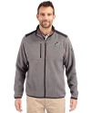 Miami Marlins Mono Cutter & Buck Cascade Eco Fleece Mens Full Zip Jacket Elemental Grey/Black Front Thumbnail Image