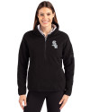Chicago White Sox Mono Cutter & Buck Cascade Eco Fleece Womens Pullover Jacket Black Front Thumbnail Image