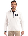 Chicago Cubs Mono Cutter & Buck Cascade Eco Fleece Mens Quarter Zip Jacket Shell/Navy Blue Front Thumbnail Image
