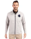 Philadelphia Phillies Mono Cutter & Buck Adapt Eco Knit Hybrid Recycled Mens Big & Tall Full Zip Jacket Polished Medium Gray Front Thumbnail Image