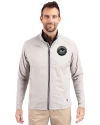 New York Mets Mono Cutter & Buck Adapt Eco Knit Hybrid Recycled Mens Big & Tall Full Zip Jacket Polished Medium Gray Front Thumbnail Image