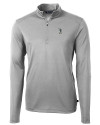 South Florida Bulls Swinging Rocky Cutter & Buck Virtue Eco Pique Recycled Quarter Zip Mens Big & Tall Pullover Polished Medium Gray Mannequin Thumbnail Image