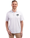 Toronto Blue Jays Mono Cutter & Buck Virtue Eco Pique Tile Print Recycled Mens Big & Tall Polo White Front Thumbnail Image