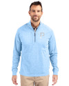 Pittsburgh Pirates Mono Cutter & Buck Adapt Eco Knit Heather Mens Quarter Zip Pullover Atlas Heather Front Thumbnail Image