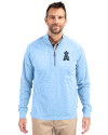 Los Angeles Angels Mono Cutter & Buck Adapt Eco Knit Heather Mens Quarter Zip Pullover Atlas Heather Front Thumbnail Image