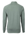South Florida Bulls Swinging Rocky Cutter & Buck Adapt Eco Knit Heather Mens Quarter Zip Pullover Hunter Heather Mannequin Back Thumbnail Image
