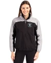 Houston Astro Mono Cutter & Buck Charter Eco Recycled Womens Anorak Jacket Black/Polished Front Thumbnail Image