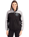 New York Mets Mono Cutter & Buck Charter Eco Recycled Womens Anorak Jacket Black/Polished Front Thumbnail Image
